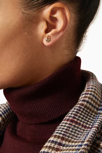 أقراط بتصميم قفل على شكل قلب نحاس مطلي