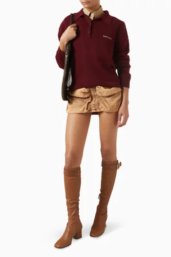 Logo Polo Sweater in Cashmere