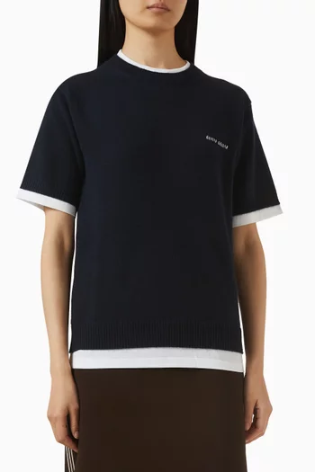 سترة بفتحة رقبة مستديرة كشمير