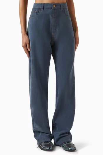 بنطال جينز بملمس مخملي دينم