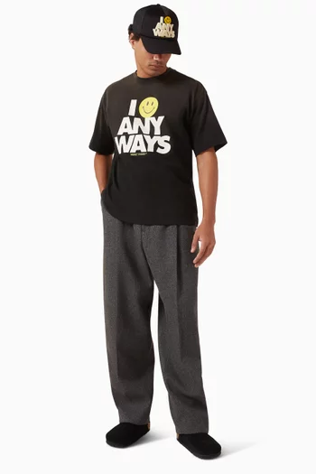 Smiley Smile Anyways T-shirt in Cotton