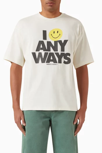 Smiley Smile Anyways T-shirt in Cotton