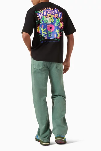 تي شيرت بطبعة Market Sounds قطن