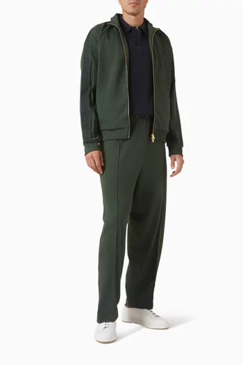 جاكيت رياضي بشريط منقط مزيج قطن