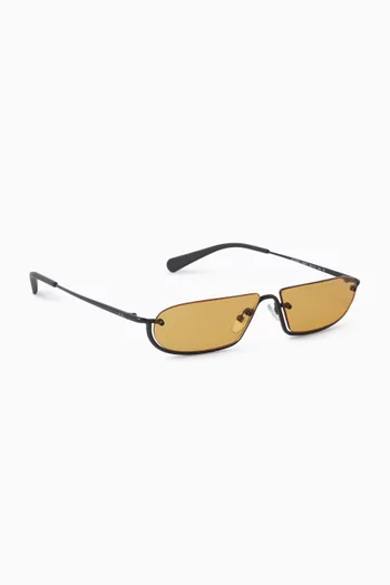 Club Cult Irregular Sunglasses in Metal
