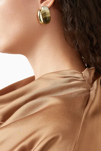 أقراط اونا مطلية ذهب عيار 14