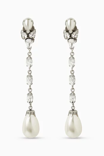 أقراط متدلية مرصعة باللؤلؤ