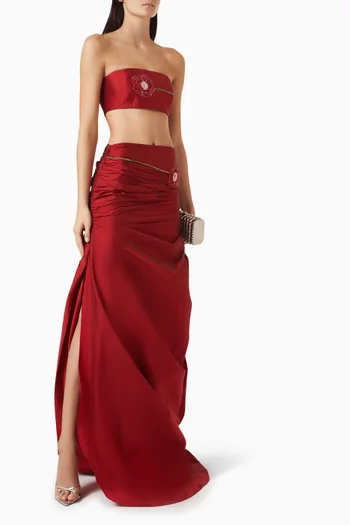 Acrimosa Top & Skirt Set in Taffeta Silk