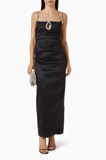 فستان استونهيل بحافة مرصعة بأحجار الراين دوبيون