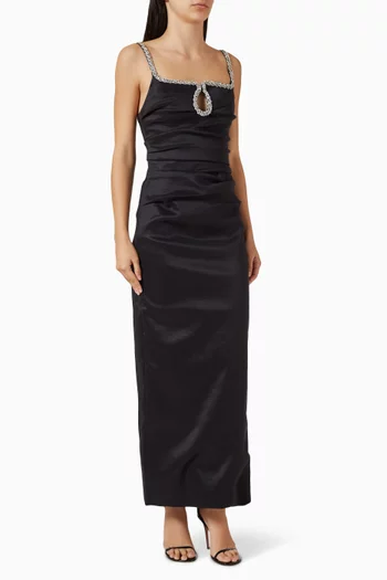 فستان استونهيل بحافة مرصعة بأحجار الراين دوبيون