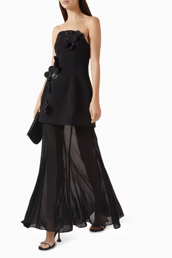 فستان اشجيل كريب وقماش جورجيت