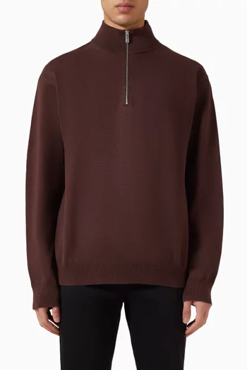 Quarter-zip Sweater in Compact Pima Cotton