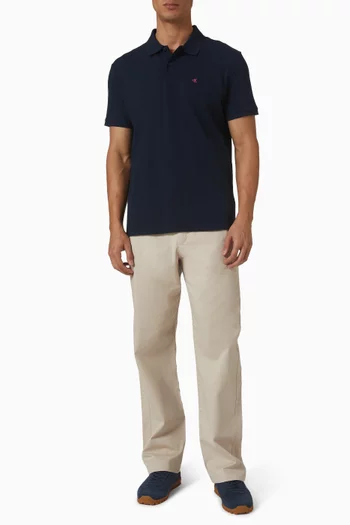 تي شيرت بولو بحروف الماركة قطن بيكيه