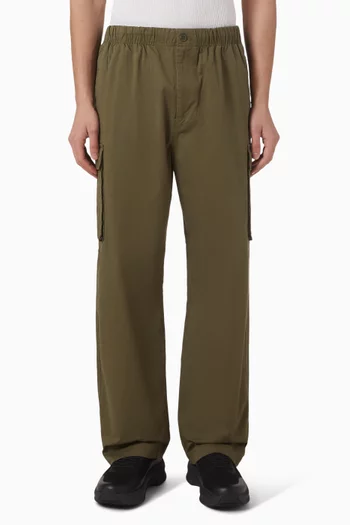 بنطال كارغو بقصة مستقيمة قطن تويل مطاطي