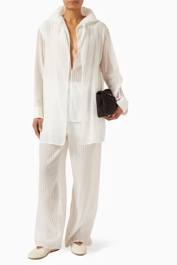 Nan Pants in Silk-seersucker