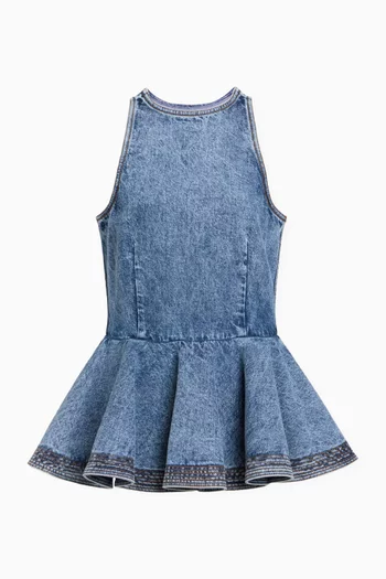 بلوزة بخصر بتصميم جرس دينم