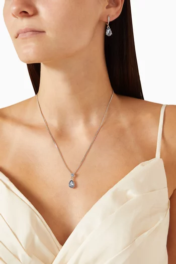 2000s Sapphire Clip-on Earrings & Necklace Set