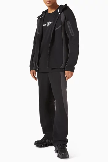 بنطال بتصميم مقسم لألوان وحواف مفتوحة صوف