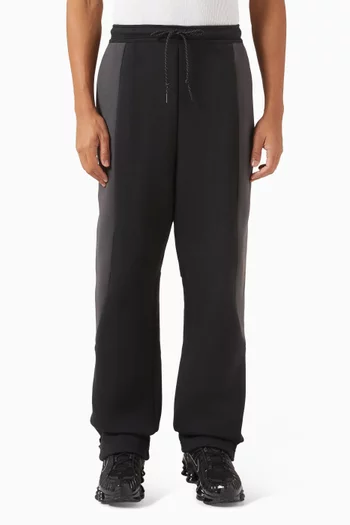 بنطال بتصميم مقسم لألوان وحواف مفتوحة صوف