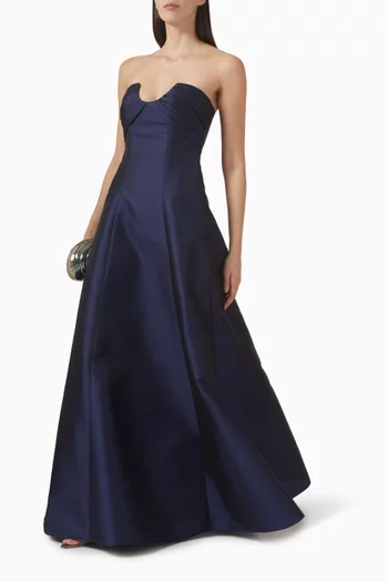 A-line Gown in Pebble Gazar