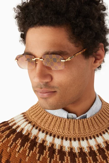 Rectangular Sunglasses in Metal