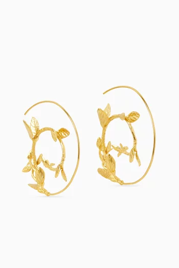Golden Spiral Thyme Earrings in 22kt Gold-plated Brass