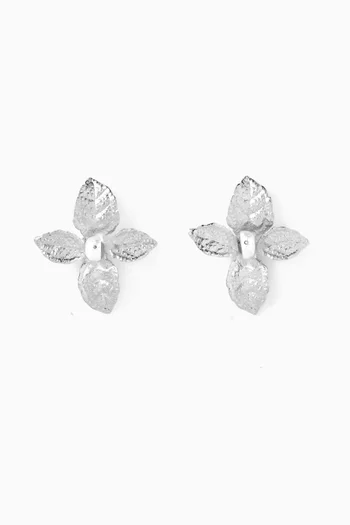 Silver Mint Stud Earrings in Silver