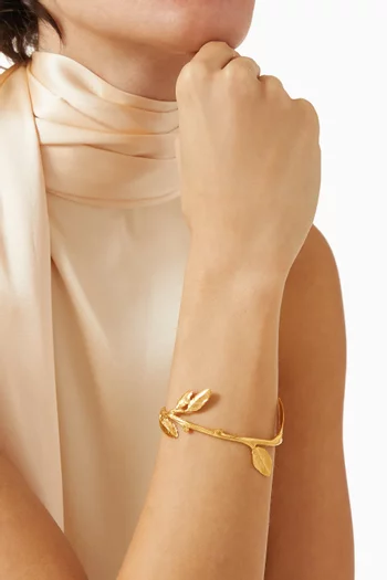 Golden Leaf Cuff in 22kt Gold-plated brass