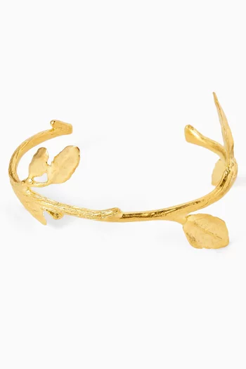 Golden Leaf Cuff in 22kt Gold-plated brass