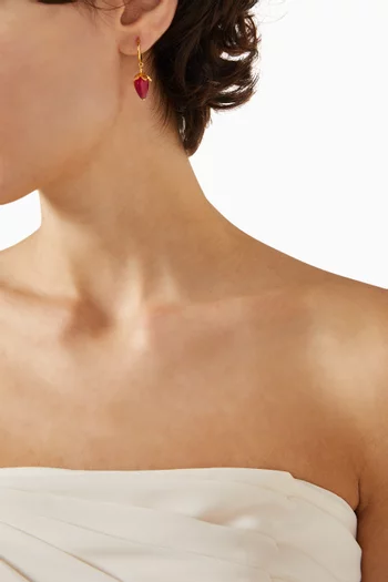 Mini Raspberry Hoops in Gold-plated brass