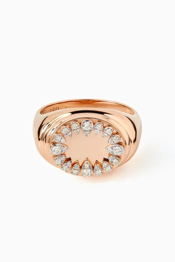 Diamond Cluster Pinky Ring in 18kt Rose Gold