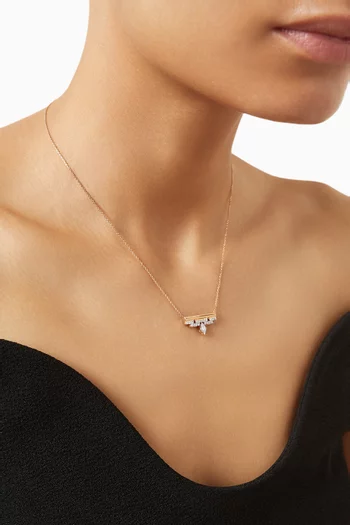 Aztec Diamond Pendant Necklace in 18kt Rose Gold