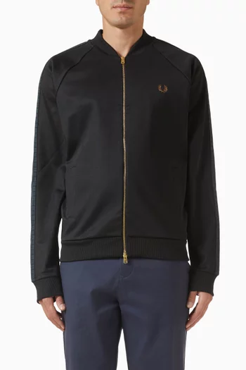 جاكيت رياضي بشريط بنقشة مربعات ترتان بلاك ووتش مزيج قطن