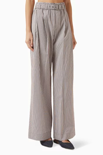 Loose Track Pants in Poplin
