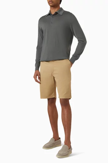 Knitted Polo T-shirt in Silk-cashmere