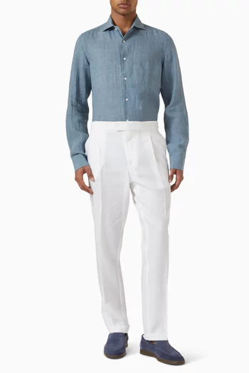 Crewneck T-shirt in Linen-jersey