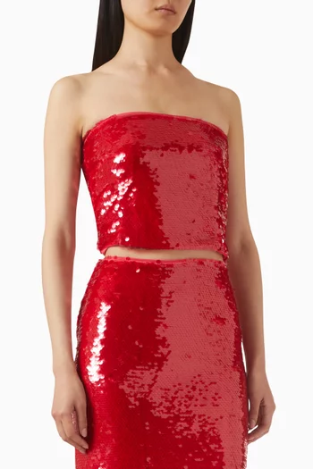 Mermaid Sequin-embellished Tube Top