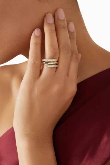 Spiral Wrap CZ Ring in Gold-plated Brass