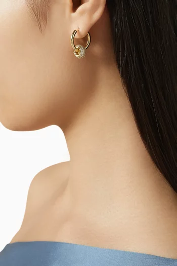 Chubby CZ Nugget Huggie Earrings in Gold-plated Brass