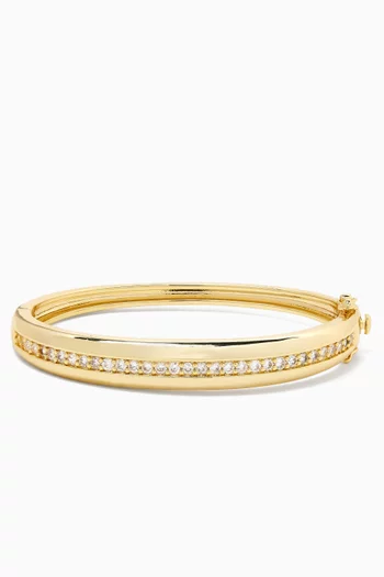 CZ Chubby Bangle in Gold-plated Brass