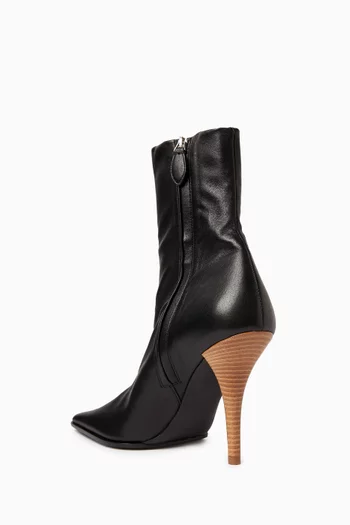 Soft Square 90 Ankle Boots in Leather