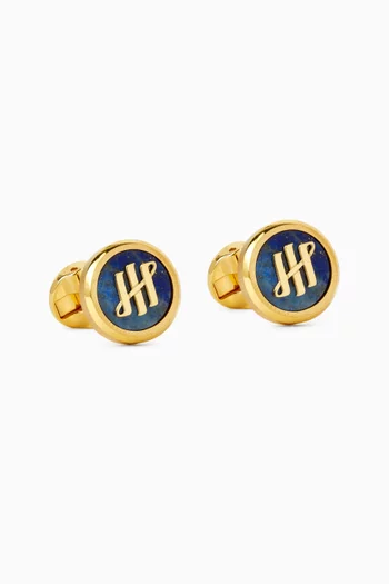 Materica Cufflinks in Lapis Lazuli & Gold-Plated Metal