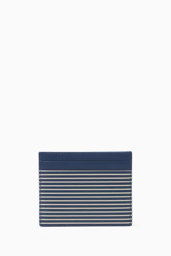 VLogo Signature Wallet in Striped Leather