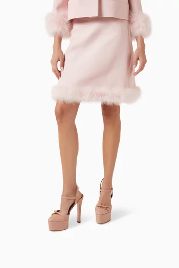 حذاء كلاسيك كراشر بنعل سميك وكعب 145 مم جلد جدي