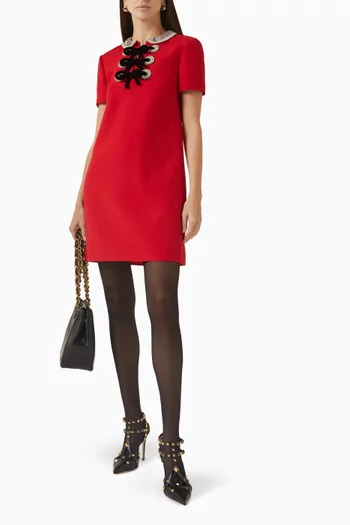 Rhinestone-embellished Dress in Crepe Couture