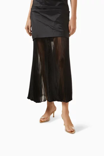 حذاء مفتوح من الخلف سيزي بكعب 70 مم جلد لامع وكلوريد متعدد الفينيل