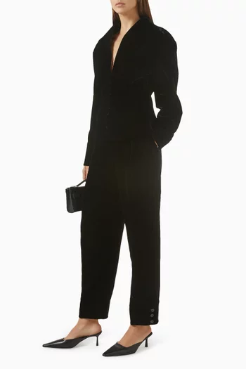 Tapered-leg Pants in Velvet