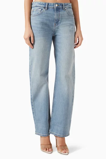 Alida Loose Bowed Jeans in Denim