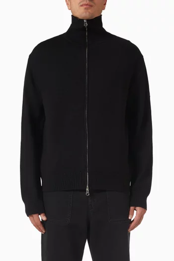 Zipped Cardigan in Wool