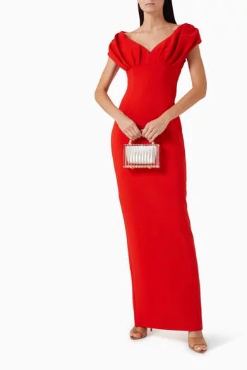 فستان سهرة مايرا بدرابيه كريب